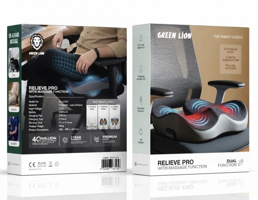 بالشتک نشیمن ماساژور گرین لاین مدل RELIEVE PRO Seat Cushion with Massage Function