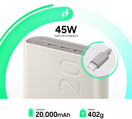 پاور بانک 45 وات سامسونگ مدل EB-P4520 ظرفیت 20000 میلیآمپر ساعت